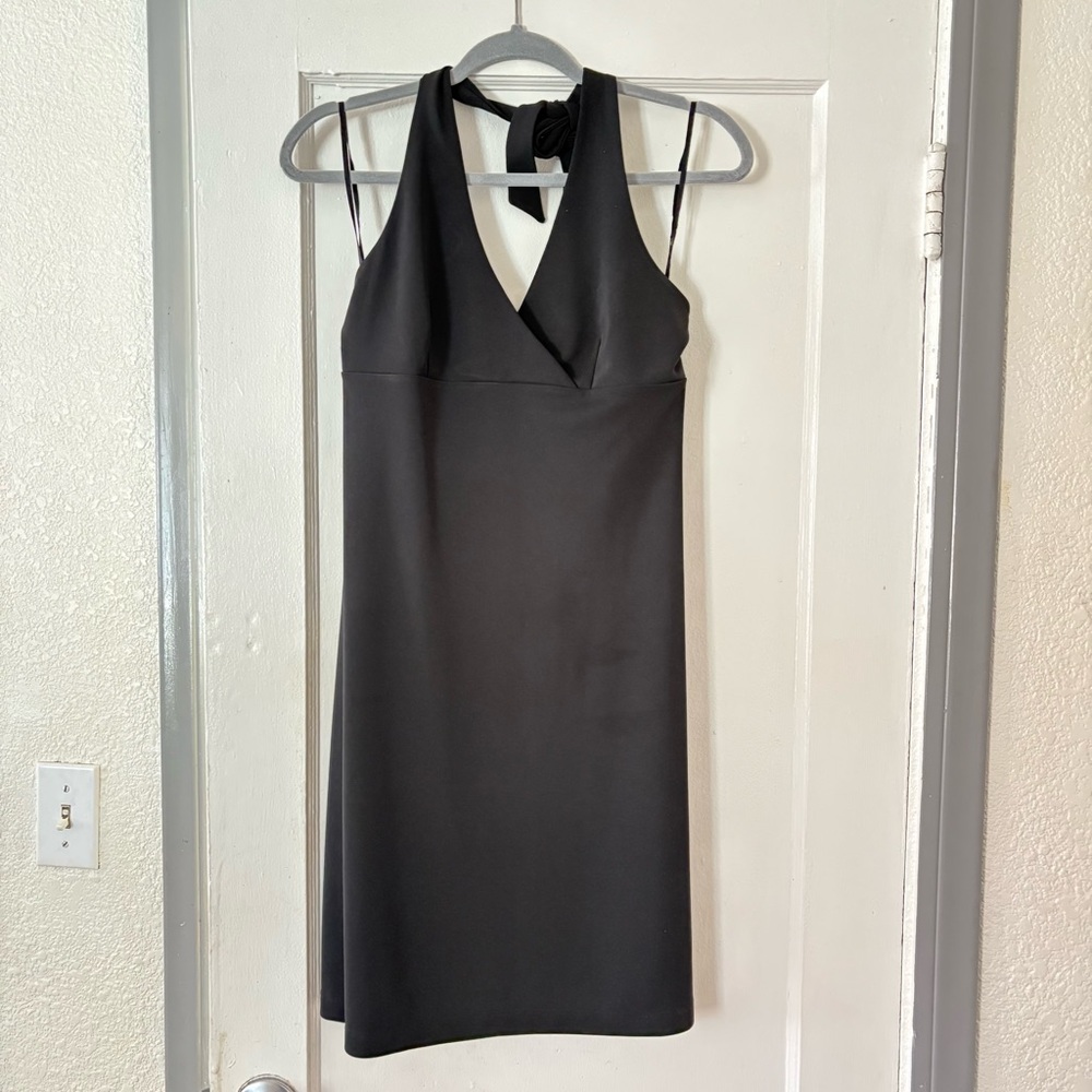 Express Black Halter Neck V-Neck Cocktail Dress Size 9/10 Little Black Dress
